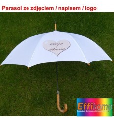 Biały parasol z Twoim zdjęciem / tekstem / dedykacją